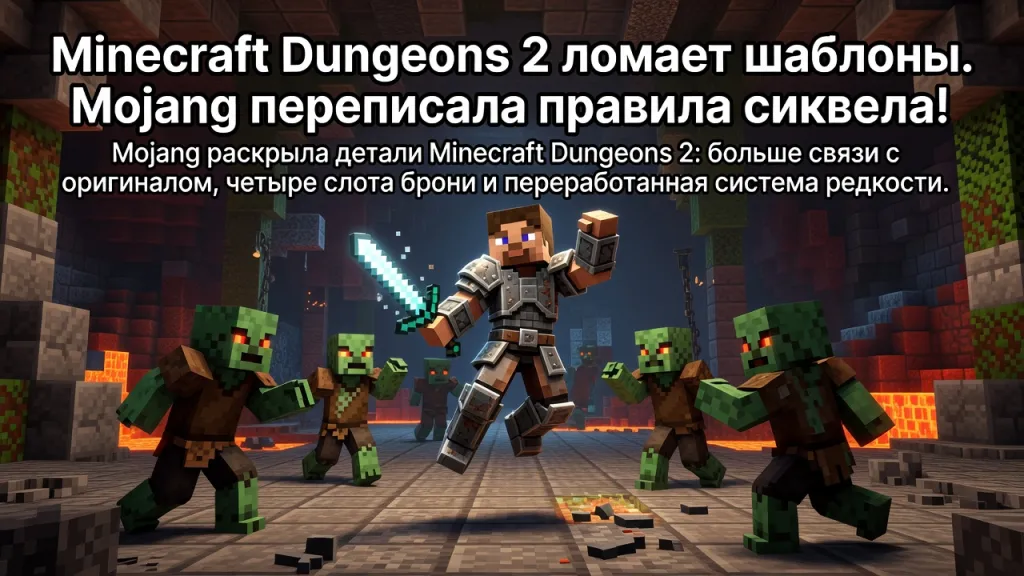 Minecraft Dungeons 2 ломает шаблоны. Mojang переписала правила сиквела!